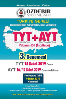Özdebir Türkiye Geneli TYT AYT 3. Deneme Sınavı PDF (2020)