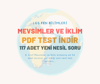 Mevsimler ve İklim Yeni Nesil Test İndir PDF