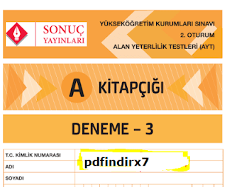 Sonuç Yayınları AYT Denemesi 3 PDF (2020)