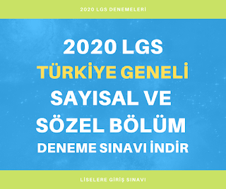 8. Sınıf LGS Tüm Dersler Deneme Sınavı İndir PDF